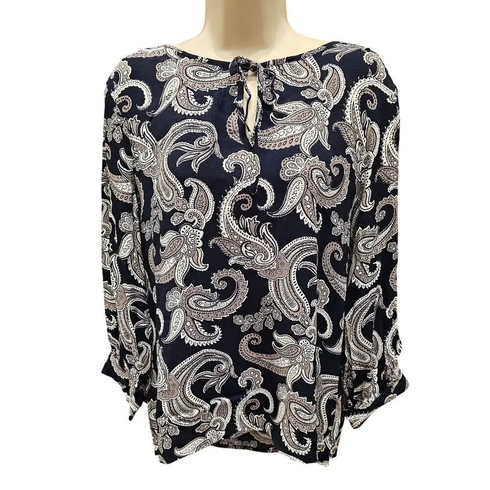 Part two size 36 (12/14 US) paisley relaxed fit boho career casual top EUC